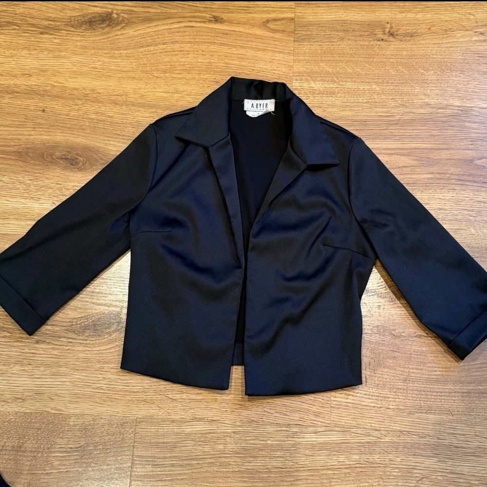 A Byer Women’s Sz M  Solid Black Blazer Career Casual Preppy